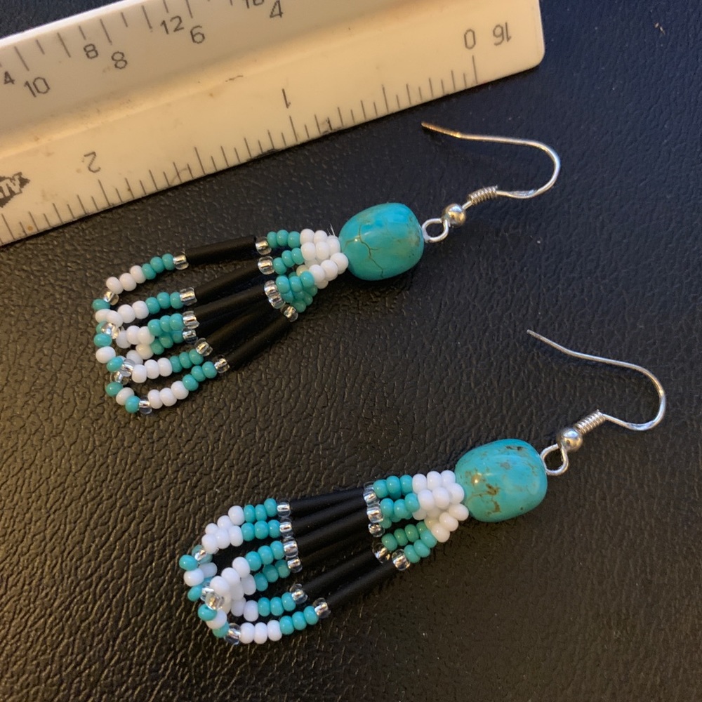 Turquoise earrings - Picture 2 of 2